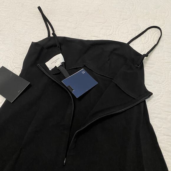 Tuckernuck Pomander Place Black Maribe Dress Midi Size Medium Asymmetrical - Picture 9 of 12